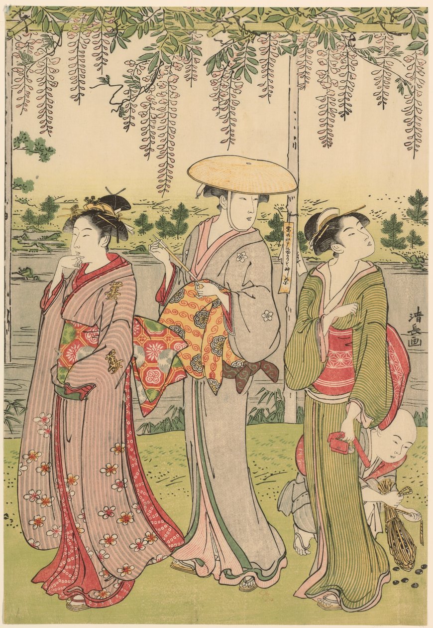亀戸神社で藤を鑑賞 作： 清永鳥居