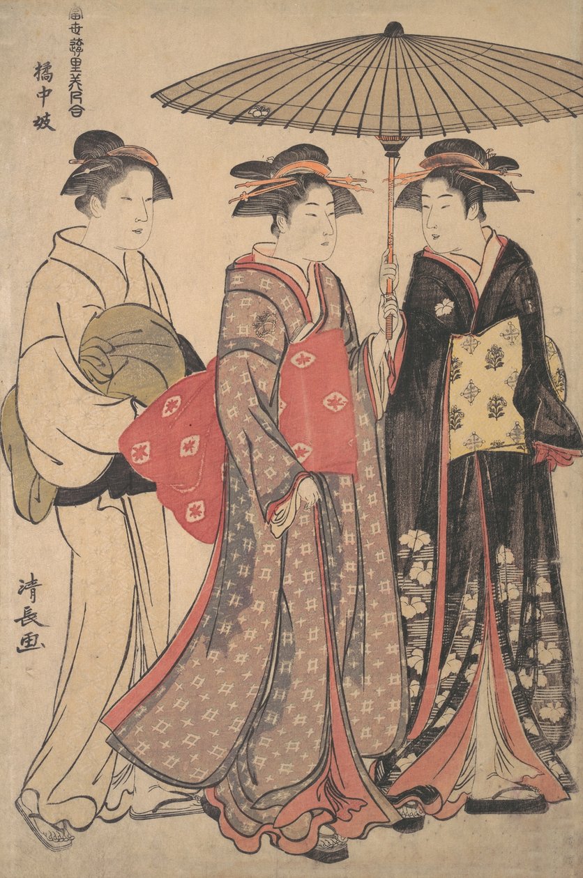 立花通りの踊り子たち、1742～1815年。 作： 清永鳥居