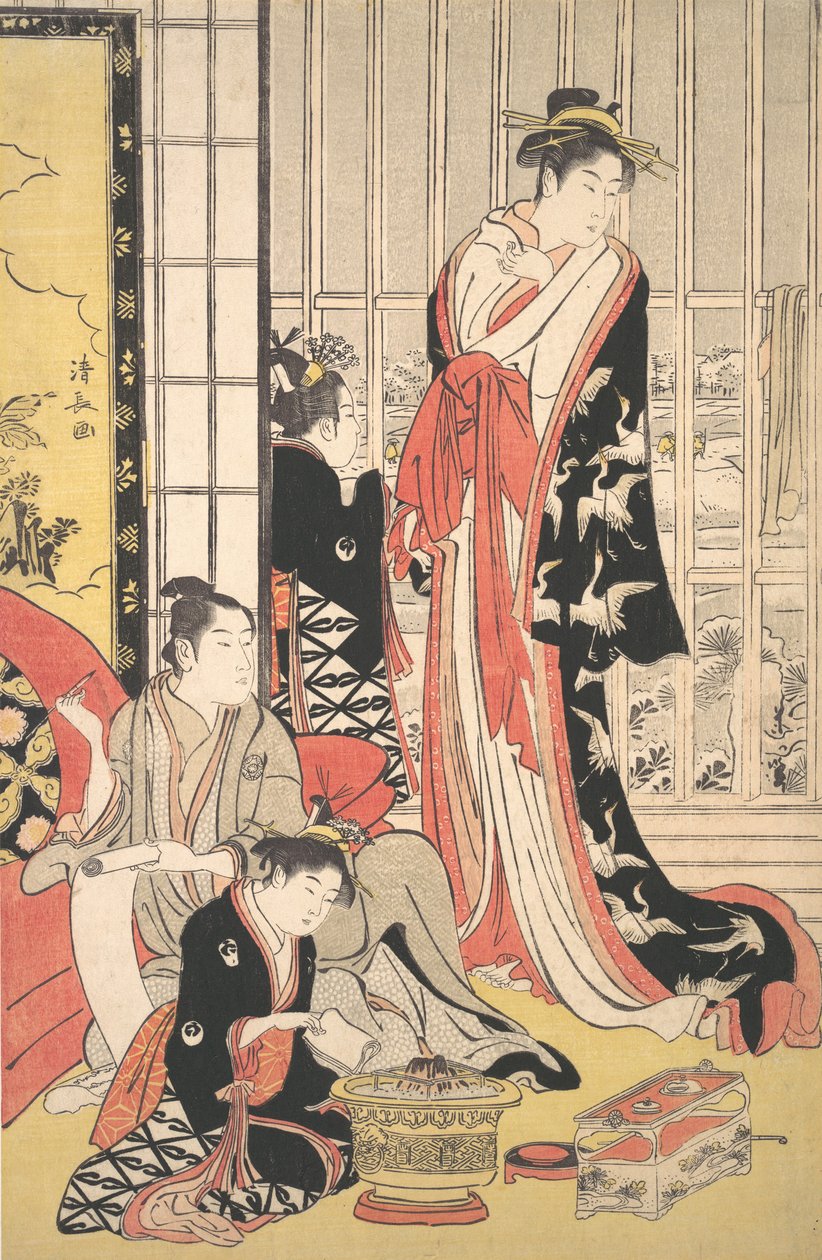 室内風景、1788年頃 作： 清永鳥居