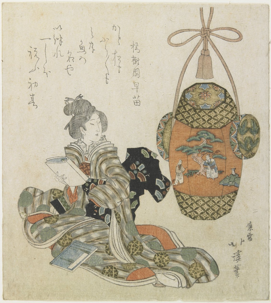 （本を読む女）、19世紀初頭 作： トヨタ北渓