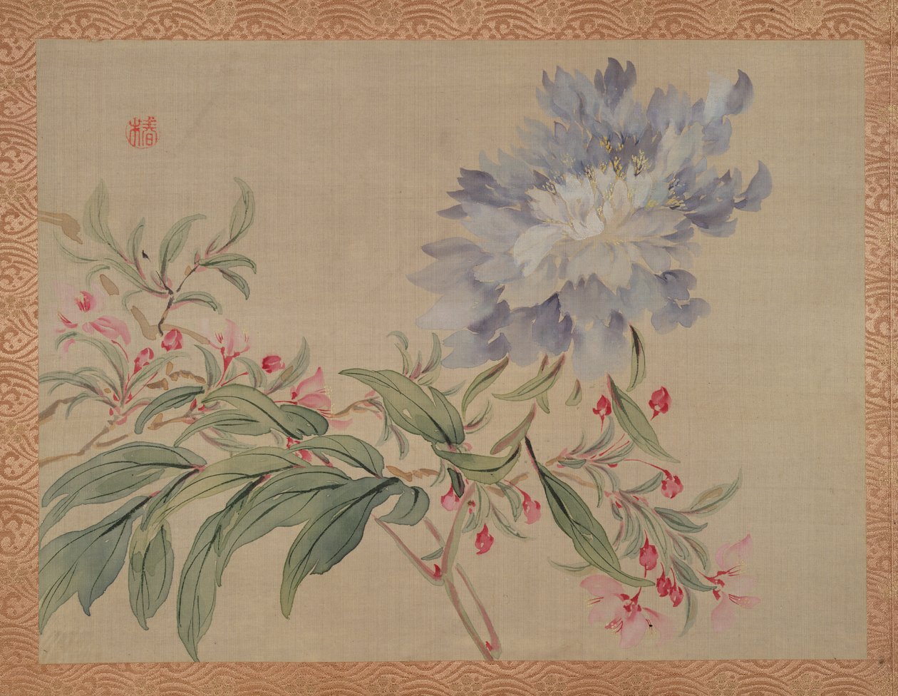 花と花、1851年（シルクに水彩） 作： つばきCh山