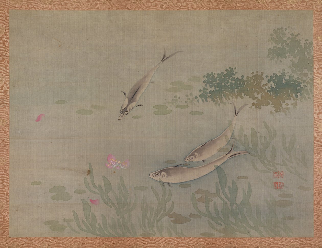 魚、1851年（シルクに水彩） 作： つばきCh山