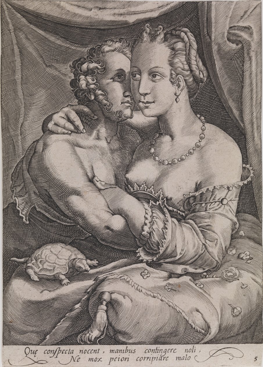 接する 作： Ubekendt efter Jan Saenredam efter Hendrick Goltzius