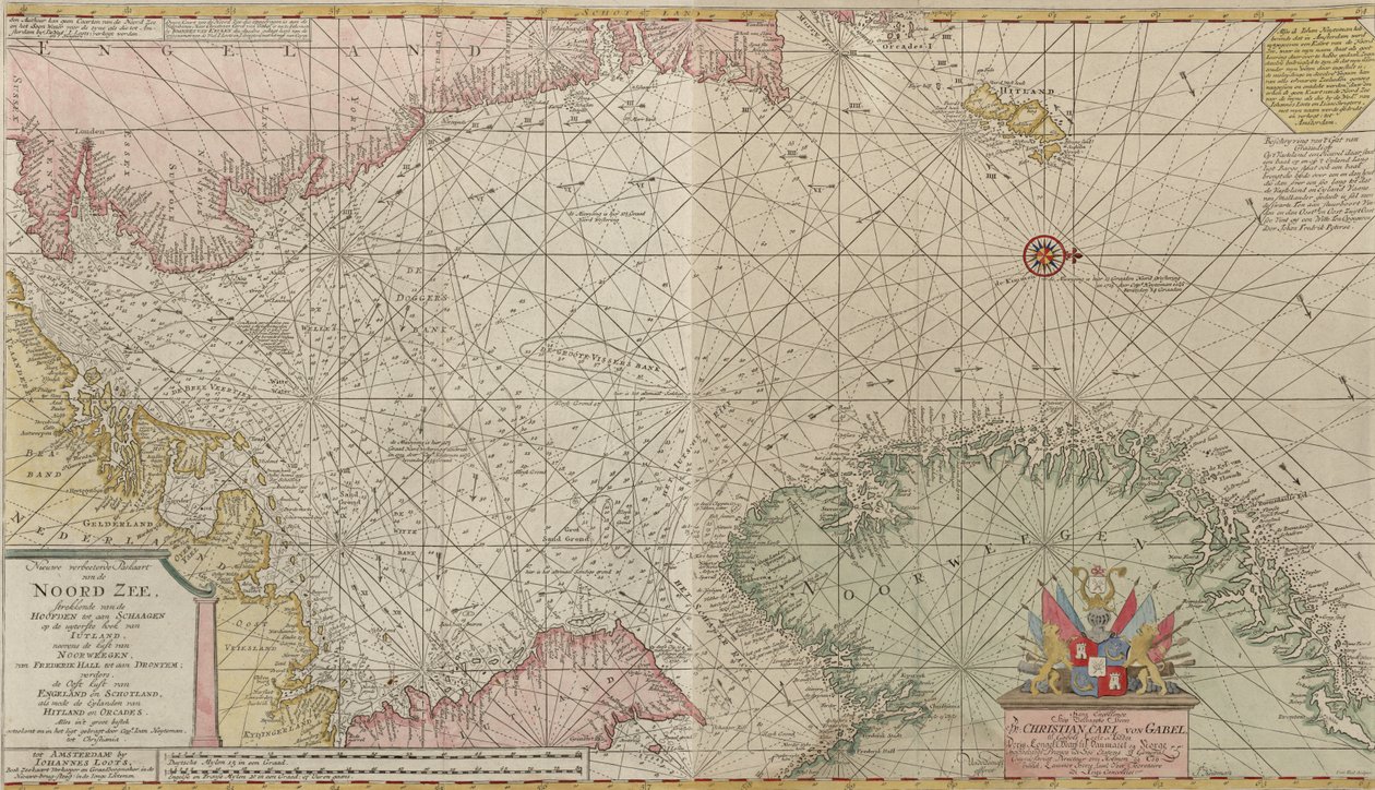 国立図書館の地図コレクションからの地図。地図は（）に掲載されており、北海を示しています。 作： 不明不明