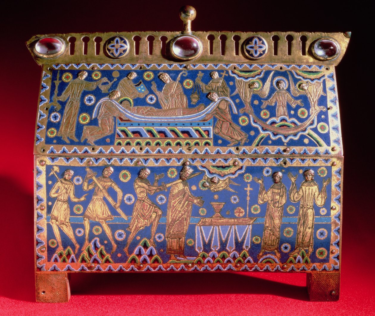 トーマスアベケット（c.1118-70）、c.1190（金、ラピスラズリ、半貴石）の遺跡が収められた樽 作： 不明不明