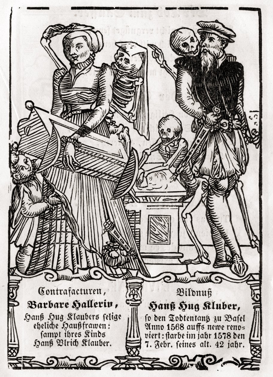 1843年にバーゼルで公開された「Der Todten Tanz」から画家のために死が訪れる 作： 不明不明
