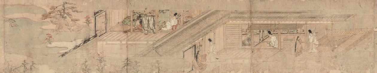 住吉の宮廷と少女の恋愛についての絵巻 作： 不明不明