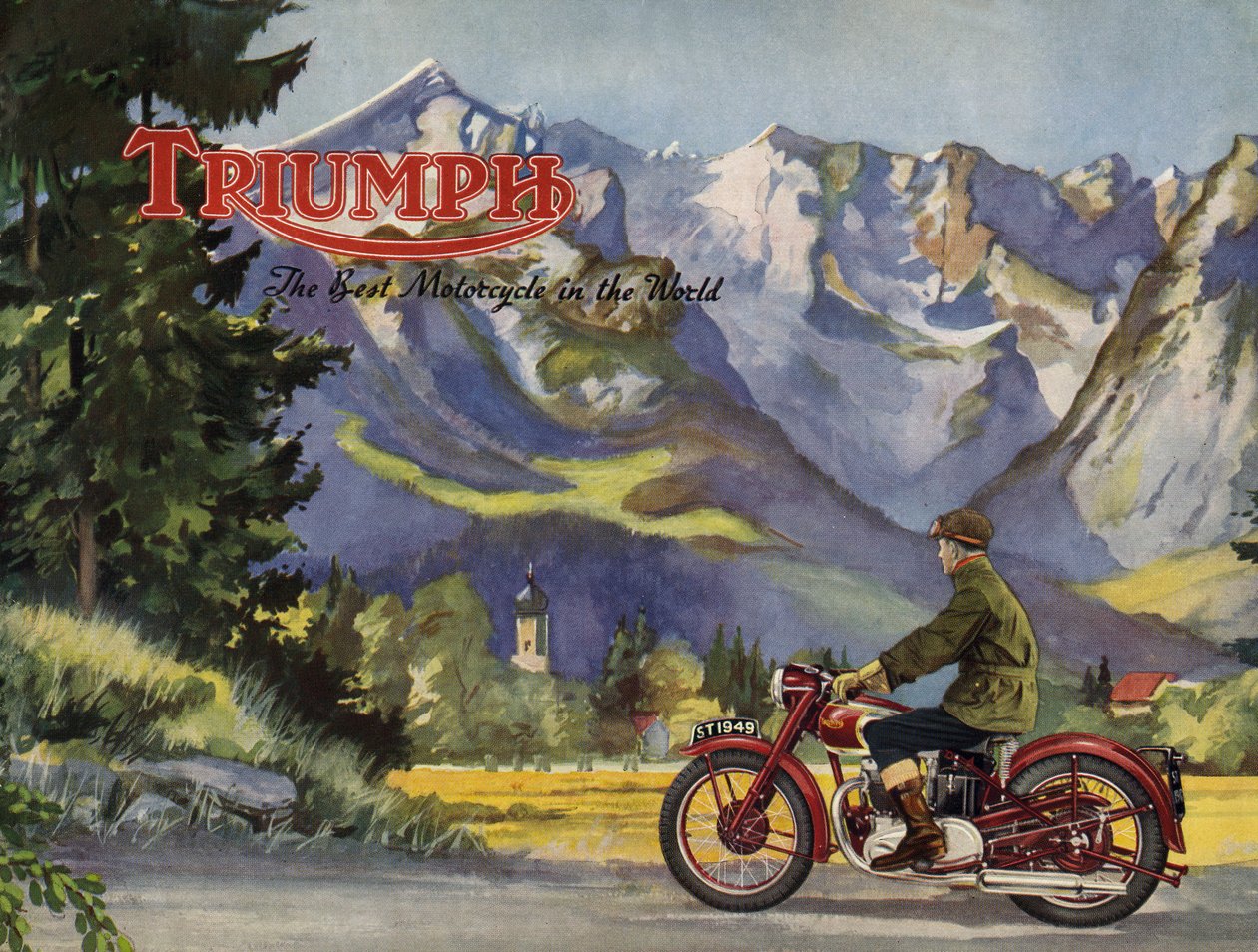 1948年のTriumph 5T speed twinのパンフレット。 作： 不明