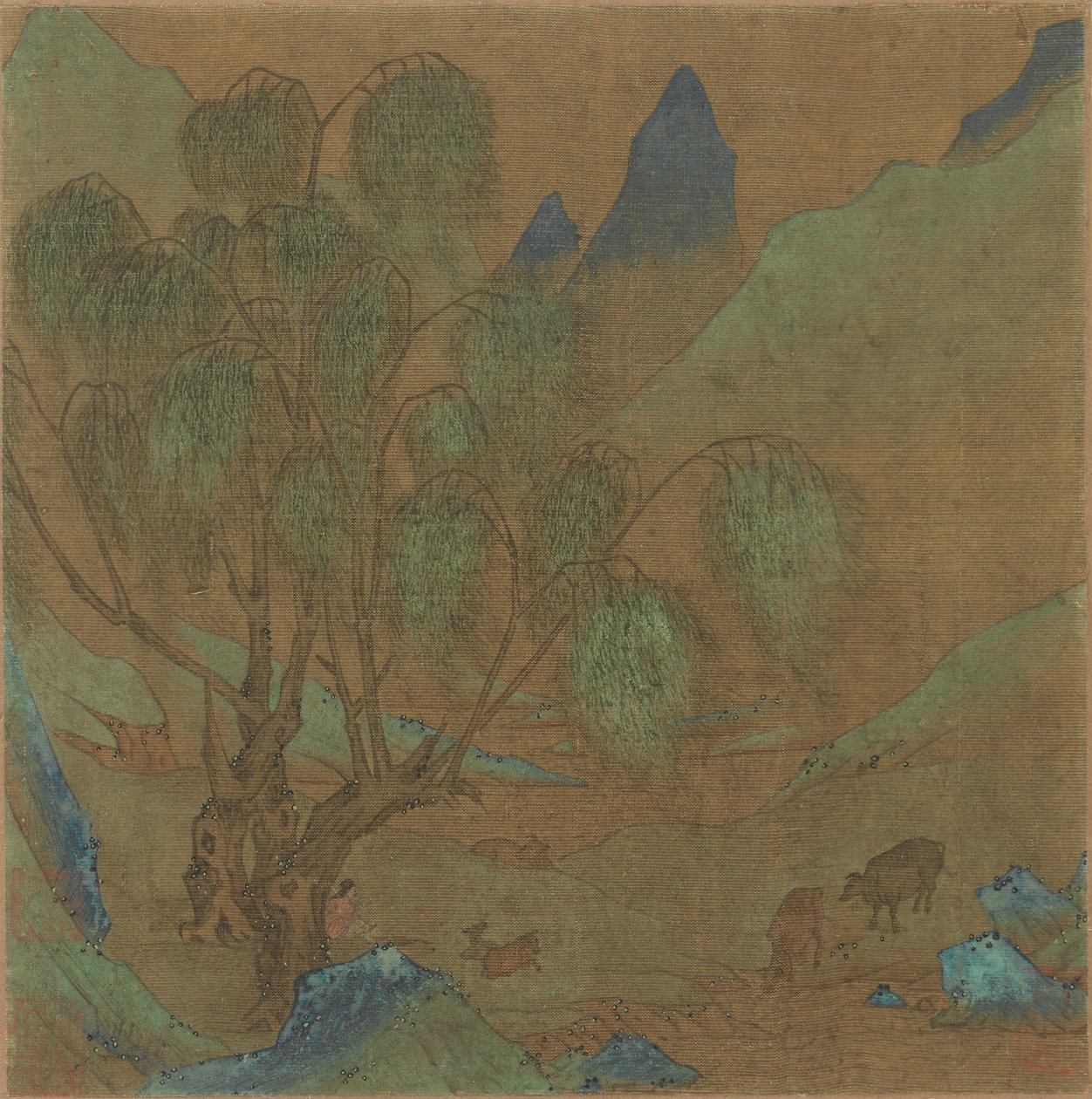 牧歌的な場面、1271-1368。 作： 不明