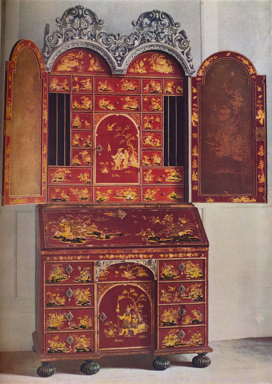 赤い漆キャビネット、c1685、1936 作： 不明