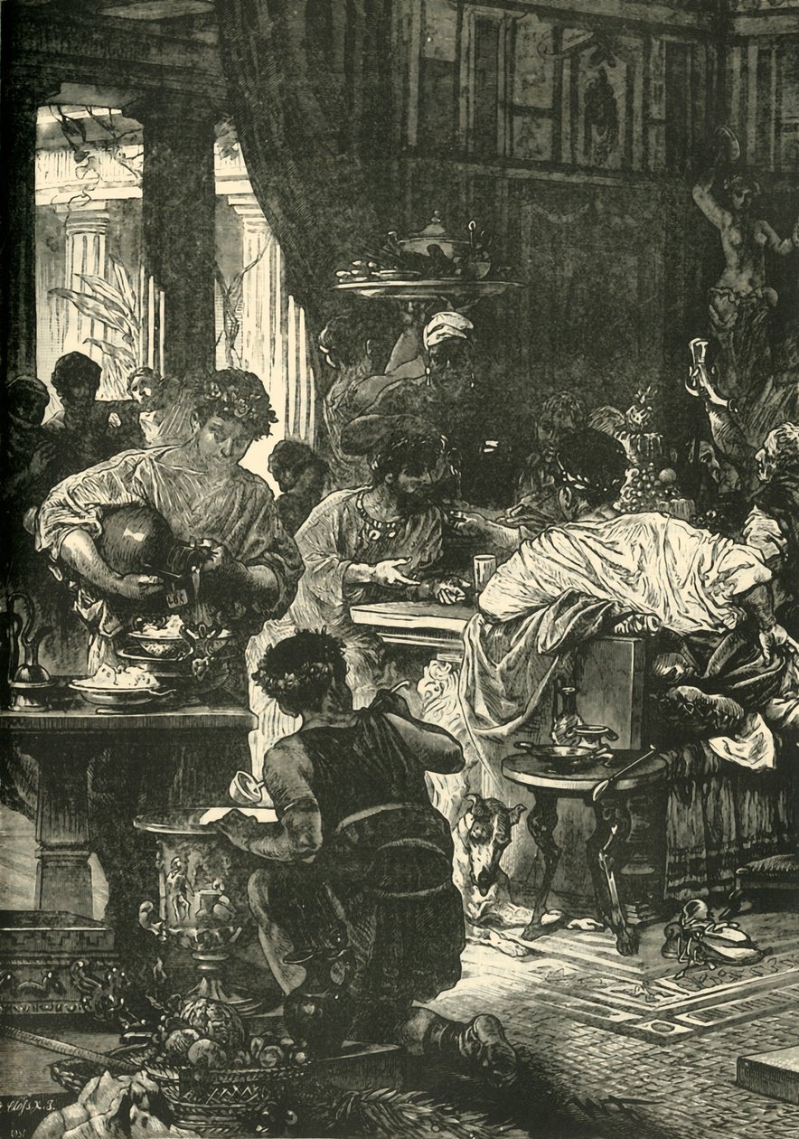 ローマの宴会、1890。 作： 不明