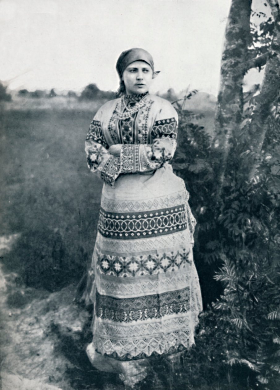 1912年の衣装を着たロシアの農民 作： 不明
