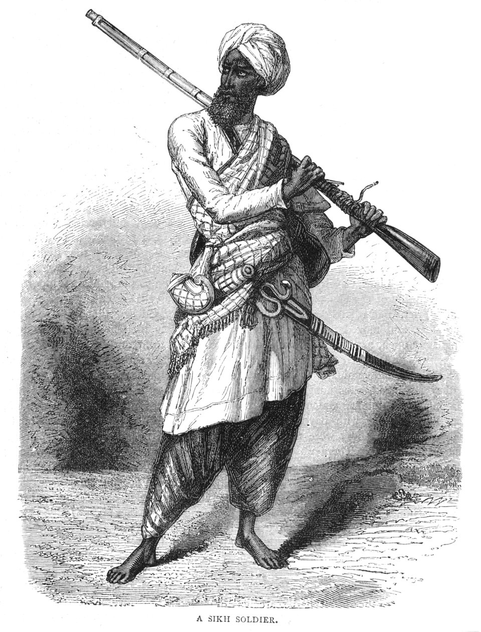 シーク教の兵士、c1880 作： 不明