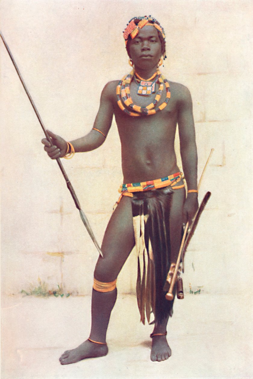 ズールー族の戦士、1912 作： 不明