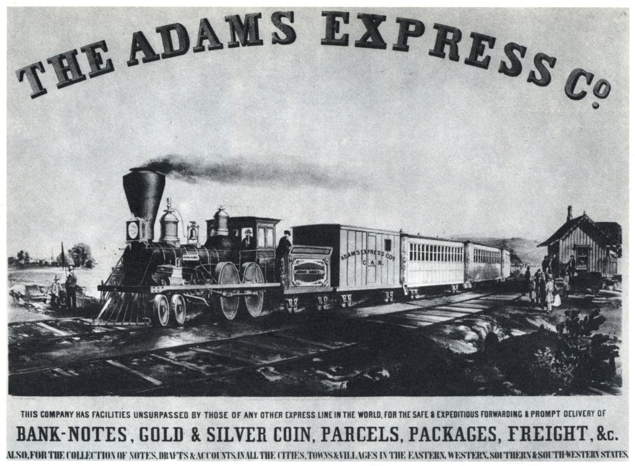 アダムスエクスプレスカンパニーの広告、c1860s 1954 作： 不明