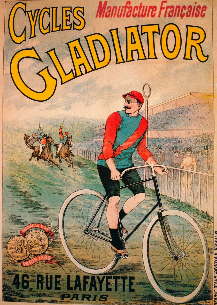 サイクルグラディエーター自転車の広告、c1900 作： 不明