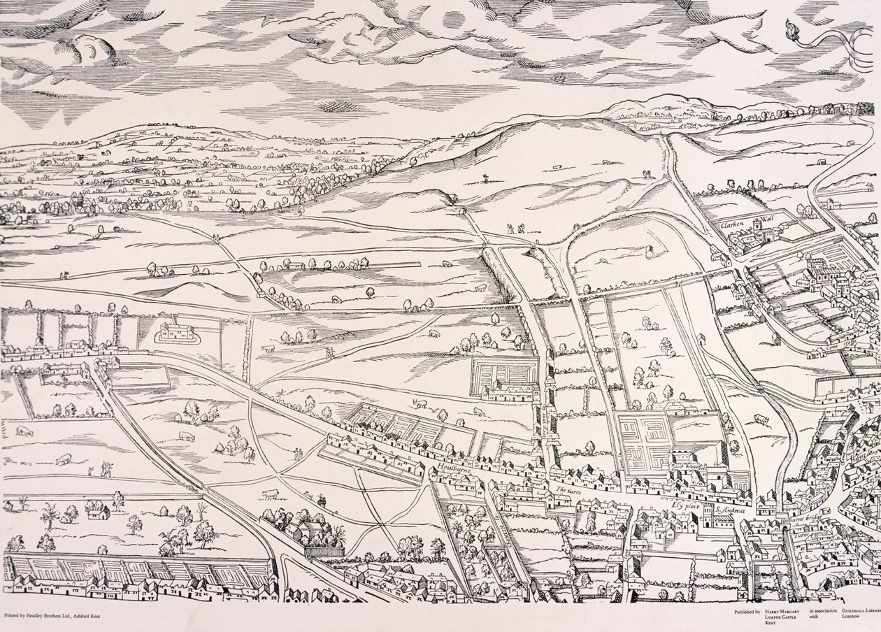 ロンドンの「アガス」地図、c1561 作： 不明