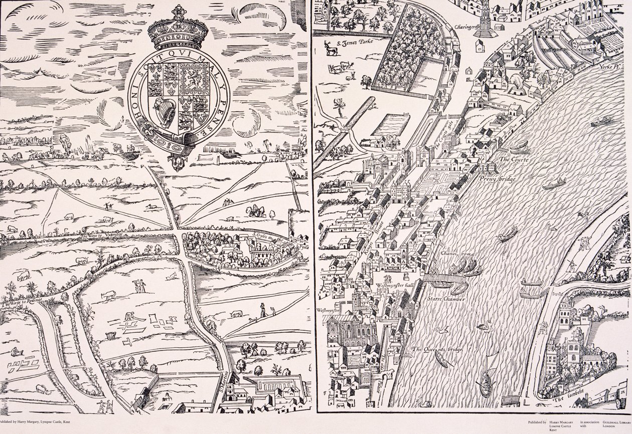 ロンドンの「アガス」地図、c1561 作： 不明