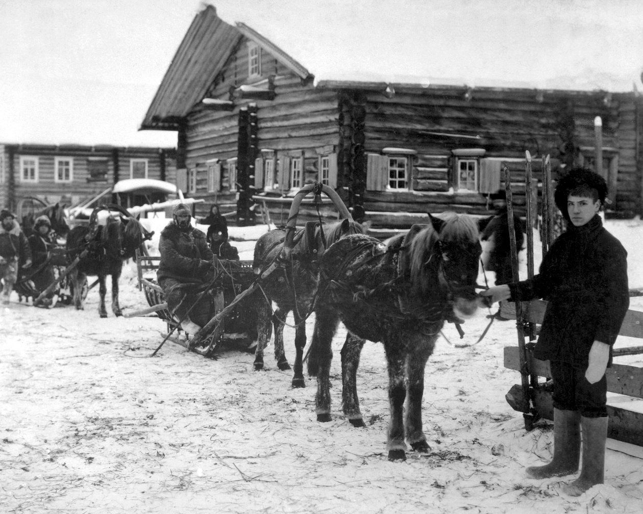 1918年12月、ロシアのアルハンゲリ近くのアメリカ歩兵。 作： 不明