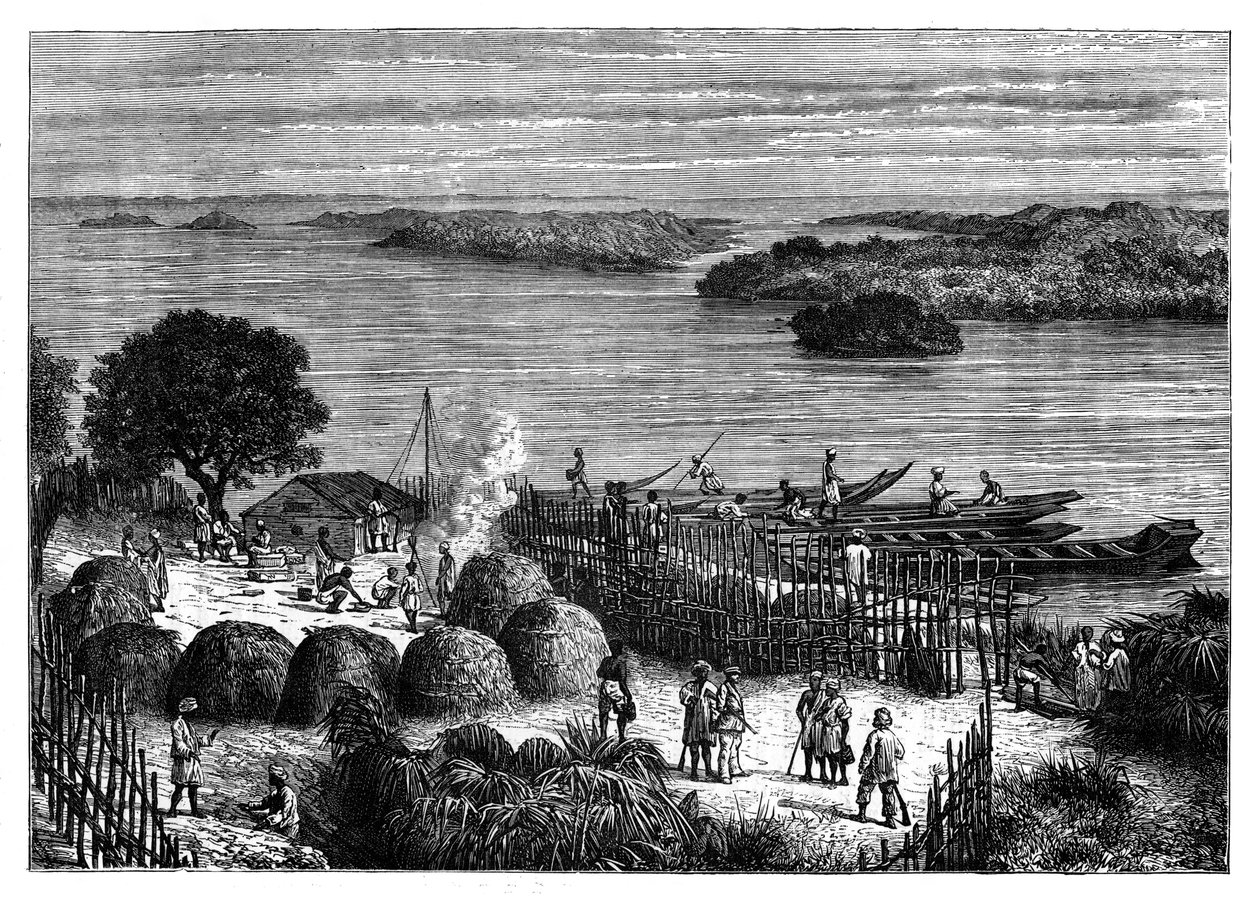 コンゴ川の野営地、アフリカ、c1890 作： 不明