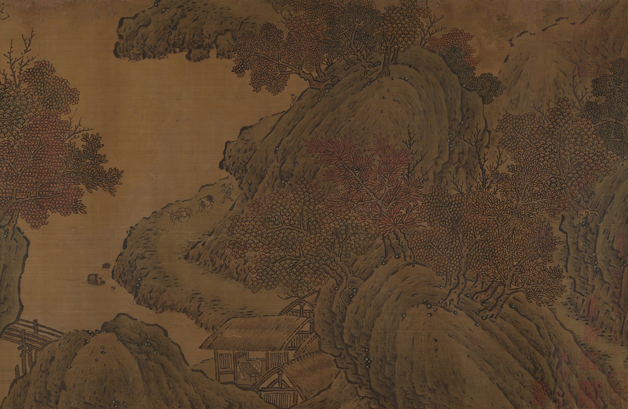秋の風景。 作： 不明