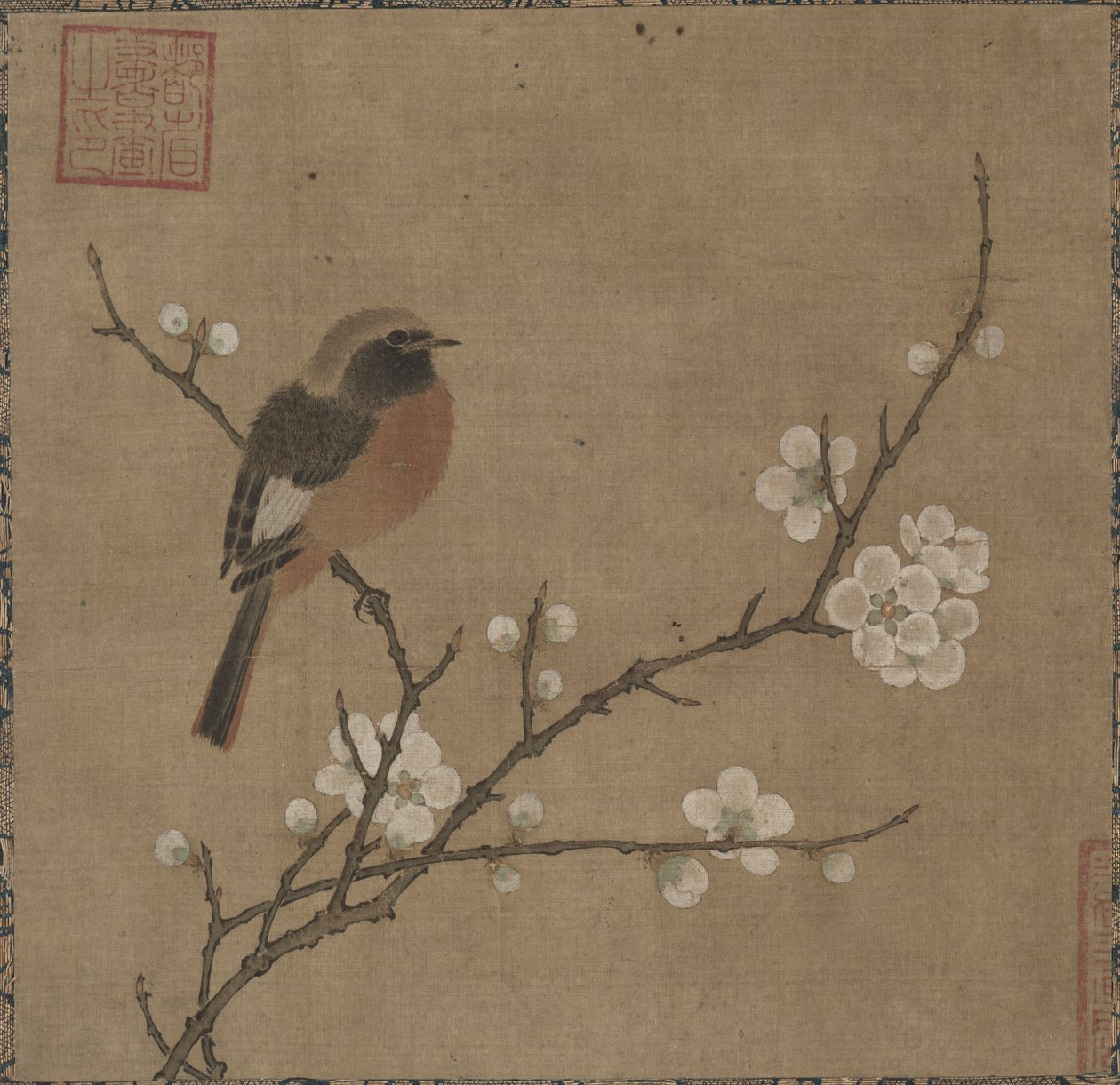 開花枝の鳥、1100年代。 作： 不明