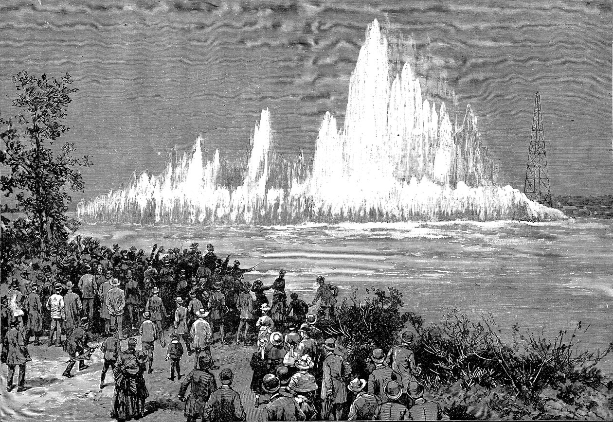 フラッドロックの爆破、1885年 作： 不明
