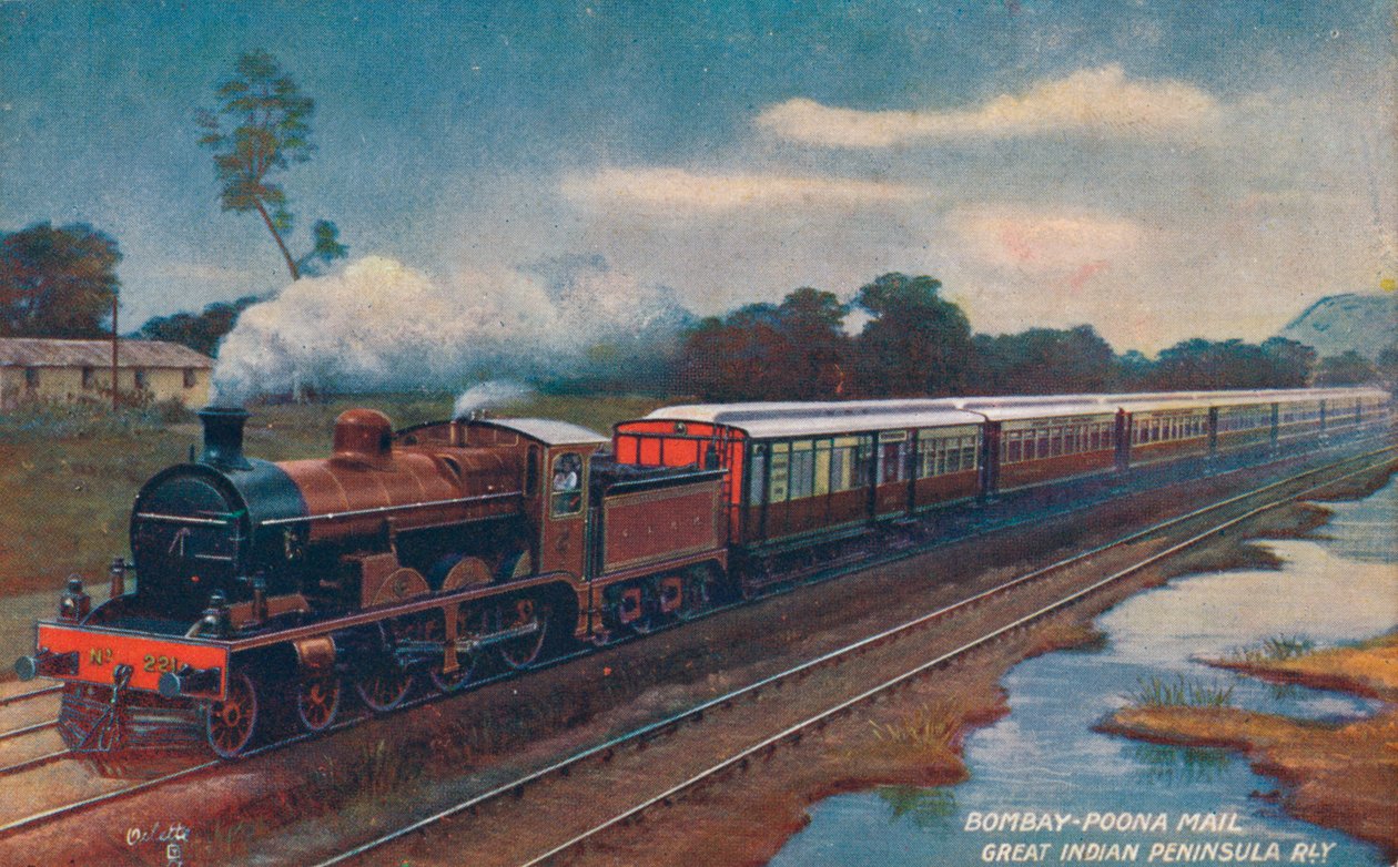 ボンベイ-プーナメイル、グレートインディアン半島鉄道、c1900 作： 不明