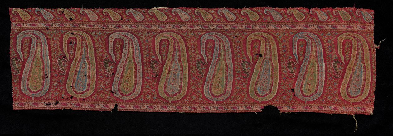 ショールの境界線、1800年代。 作： 不明