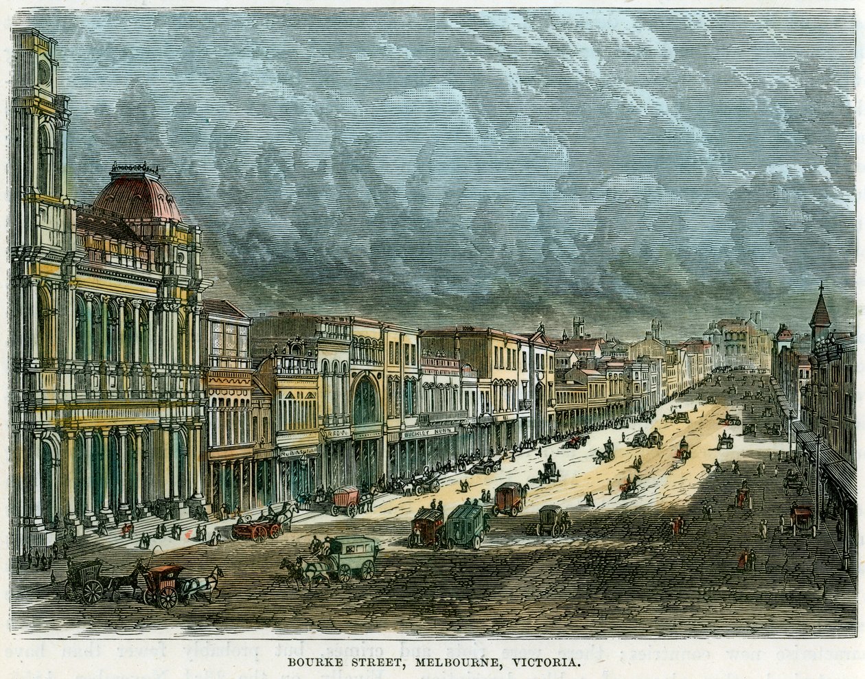 Bourke Street、メルボルン、ビクトリア、オーストラリア、c1880 作： 不明
