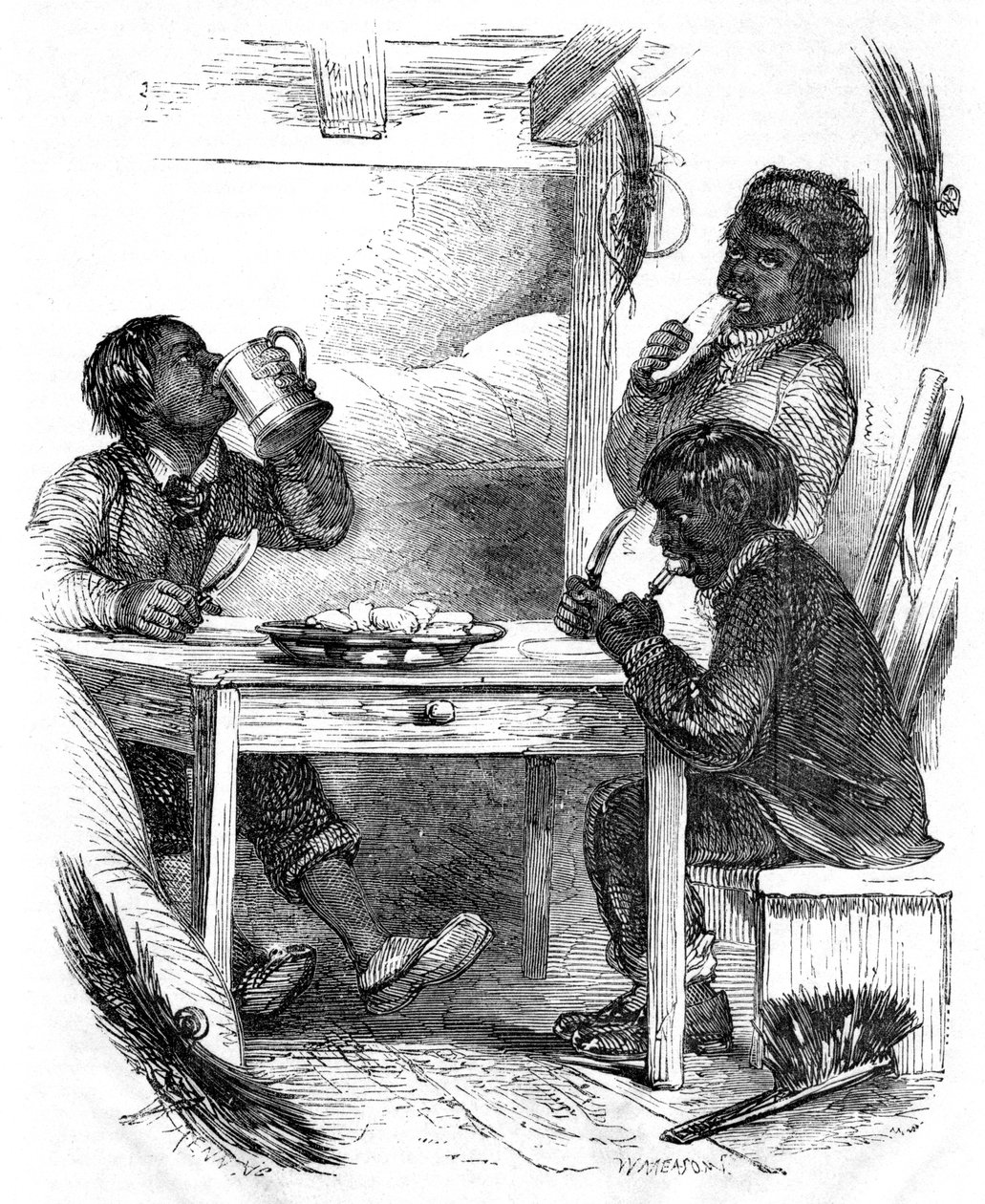 1861年の夕食を食べる少年の煙突 作： 不明