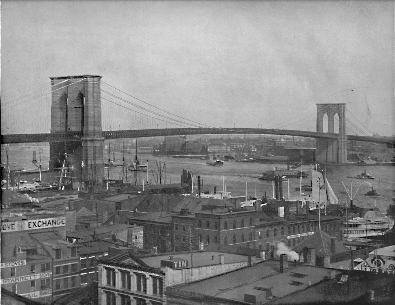 ブルックリン橋、ニューヨーク、c1897。 作： 不明