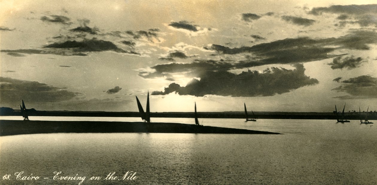 カイロ-ナイル川の夜、c1918-c1939。 作： 不明