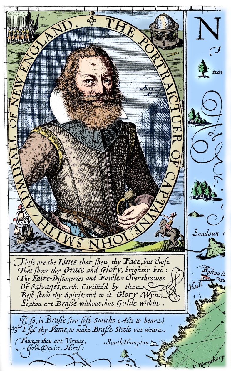 ジョン・スミス大尉、バージニア州の入植者、1624年、1893年。 作： 不明