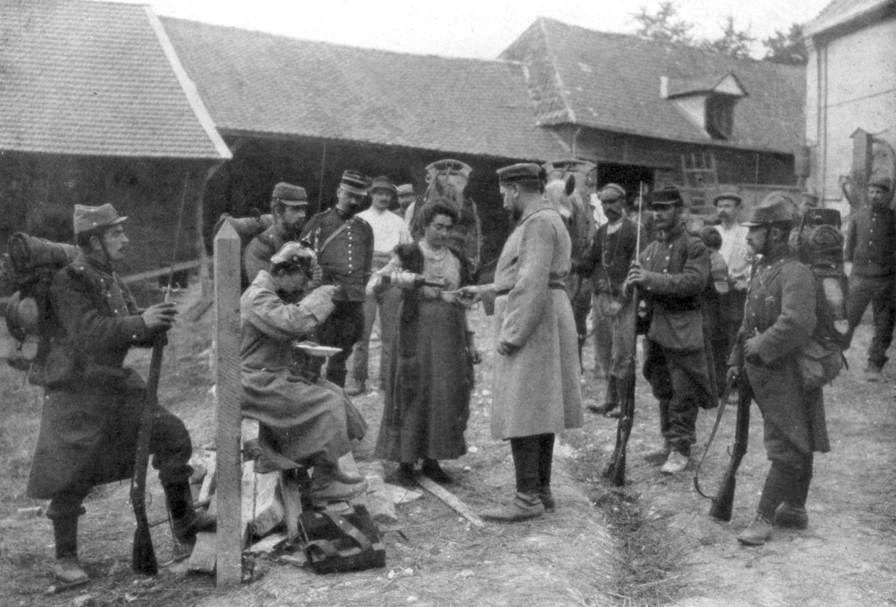 1914年8月、フランスのドイツ人捕虜 作： 不明