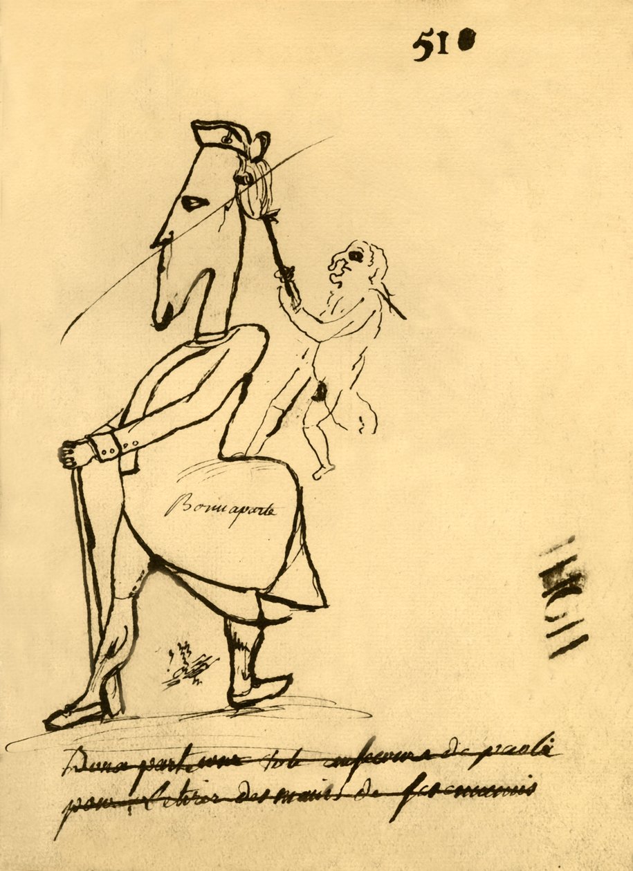 ナポレオンの風刺画、1779年、1921年。 作： 不明