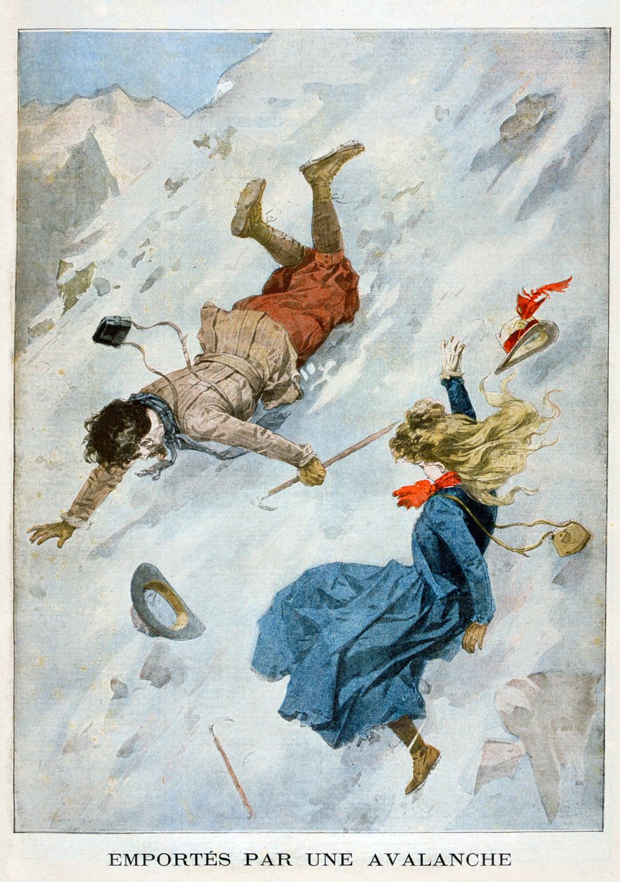 雪崩により運ばれた、1901 作： 不明
