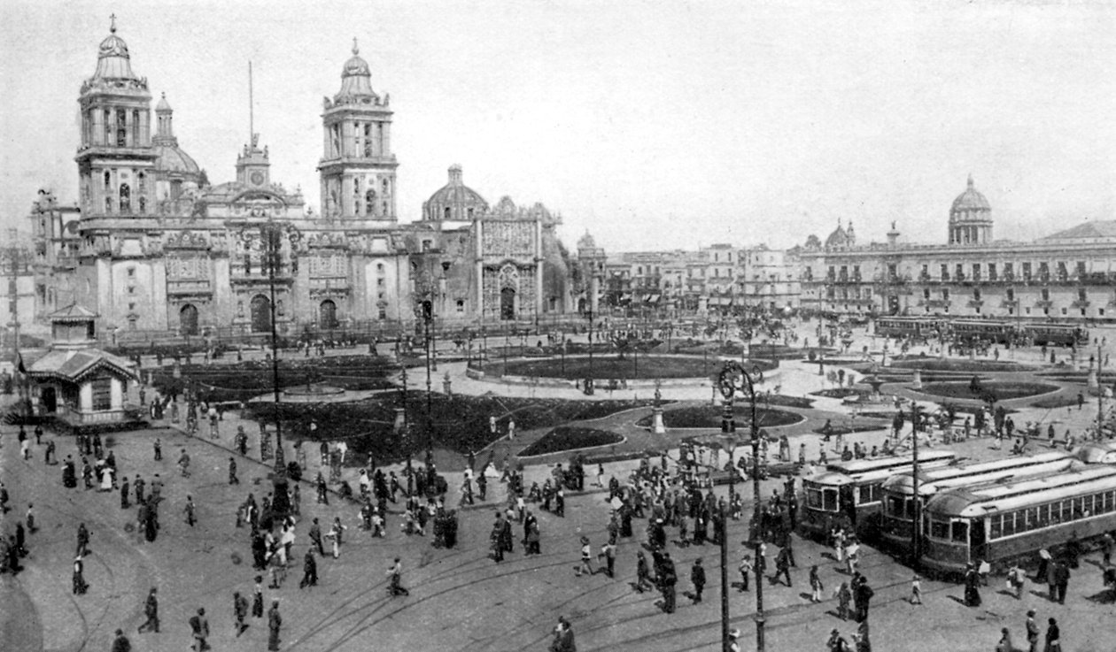 大聖堂と国立宮殿、メキシコシティ、メキシコ、1926 作： 不明