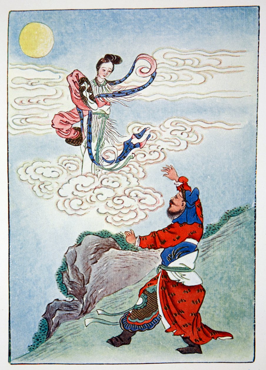 嫦娥、月の中国の女神、1922 作： 不明