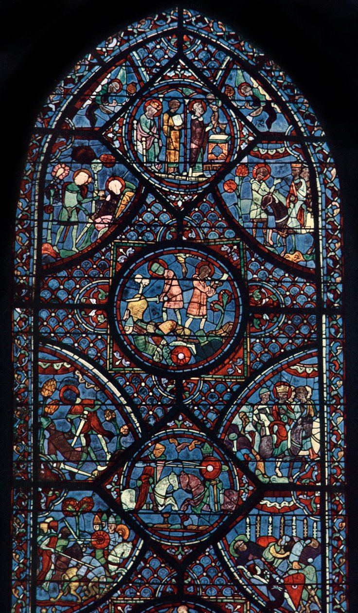 シャルルマーニュウィンドウ、シャルトル大聖堂、フランス、c1225 作： 不明