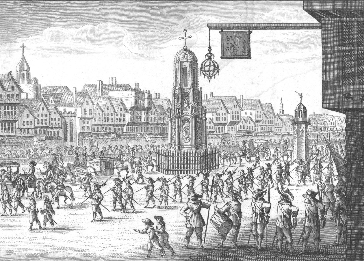 チープサイド、クロスアンドコンジット、1638年、1809年。 作： 不明