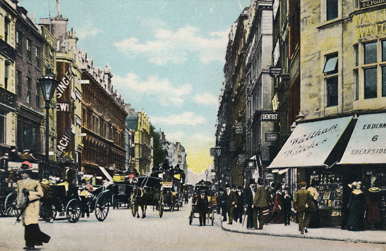 チープサイド。セントポールズエンド。ロンドン、1906。 作： 不明