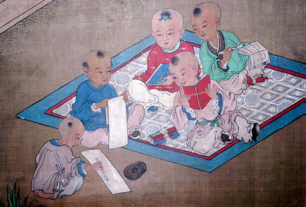 遊ぶ子供たち、日本画、18世紀 作： 不明