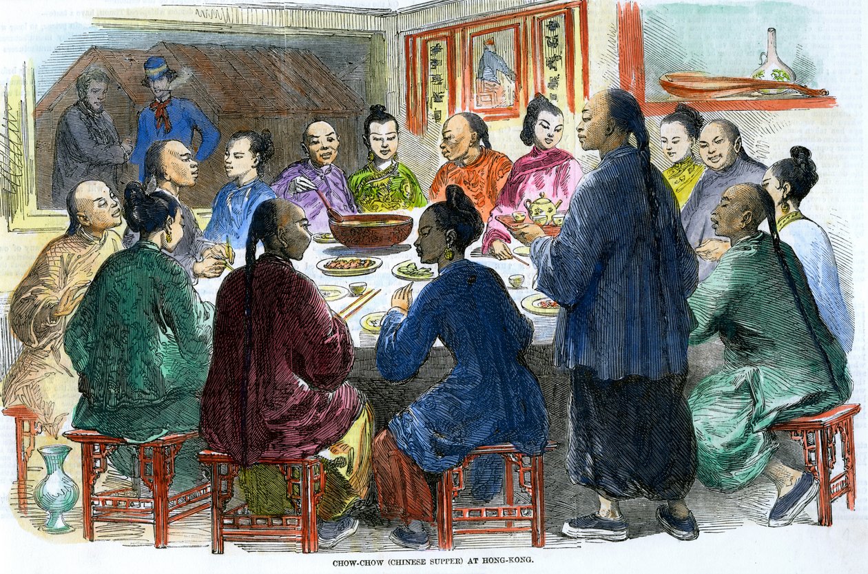 香港でのチャウチャウ中華夕食、c1875 作： 不明