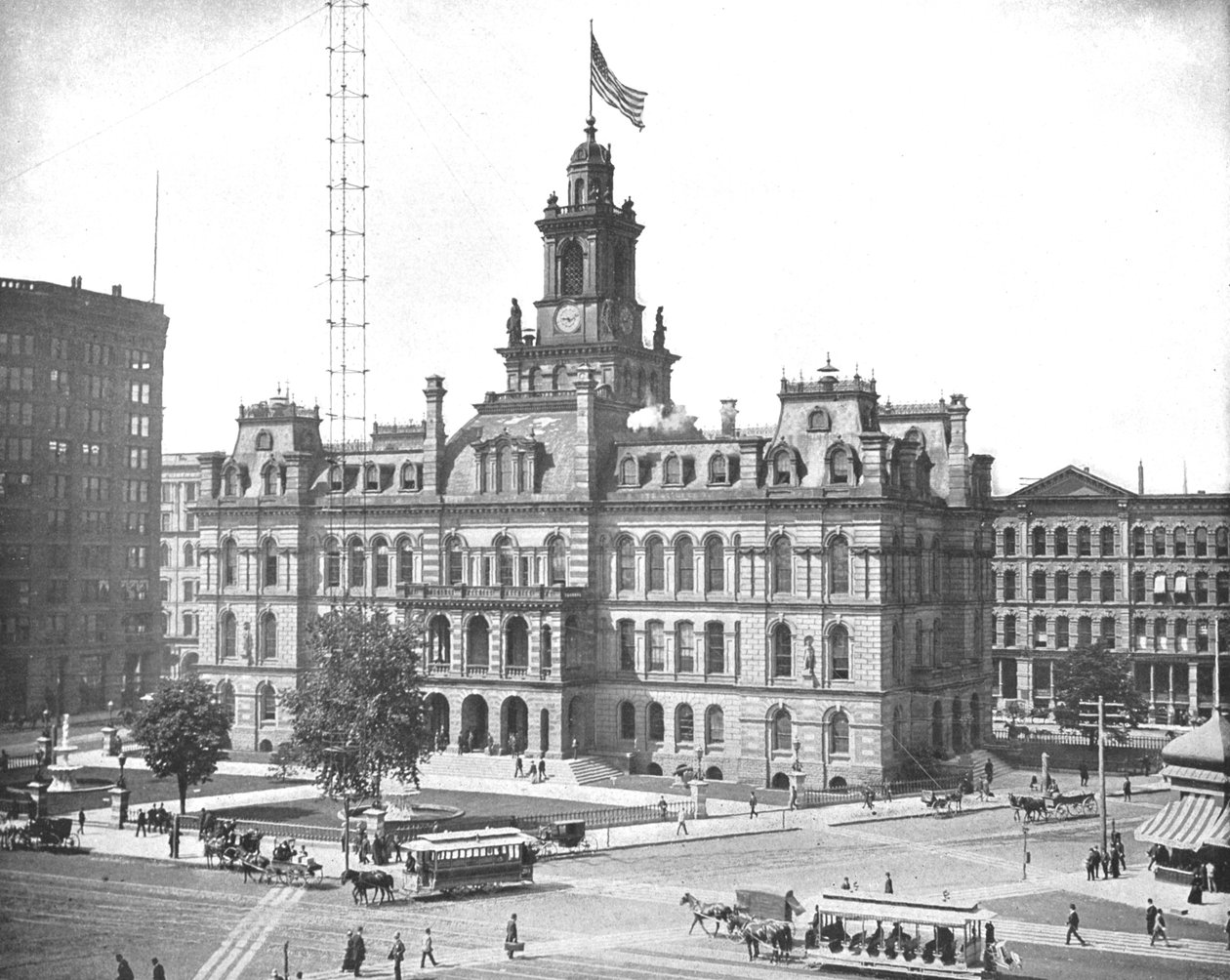 シティホール、デトロイト、ミシガン、米国、c1900。 作： 不明