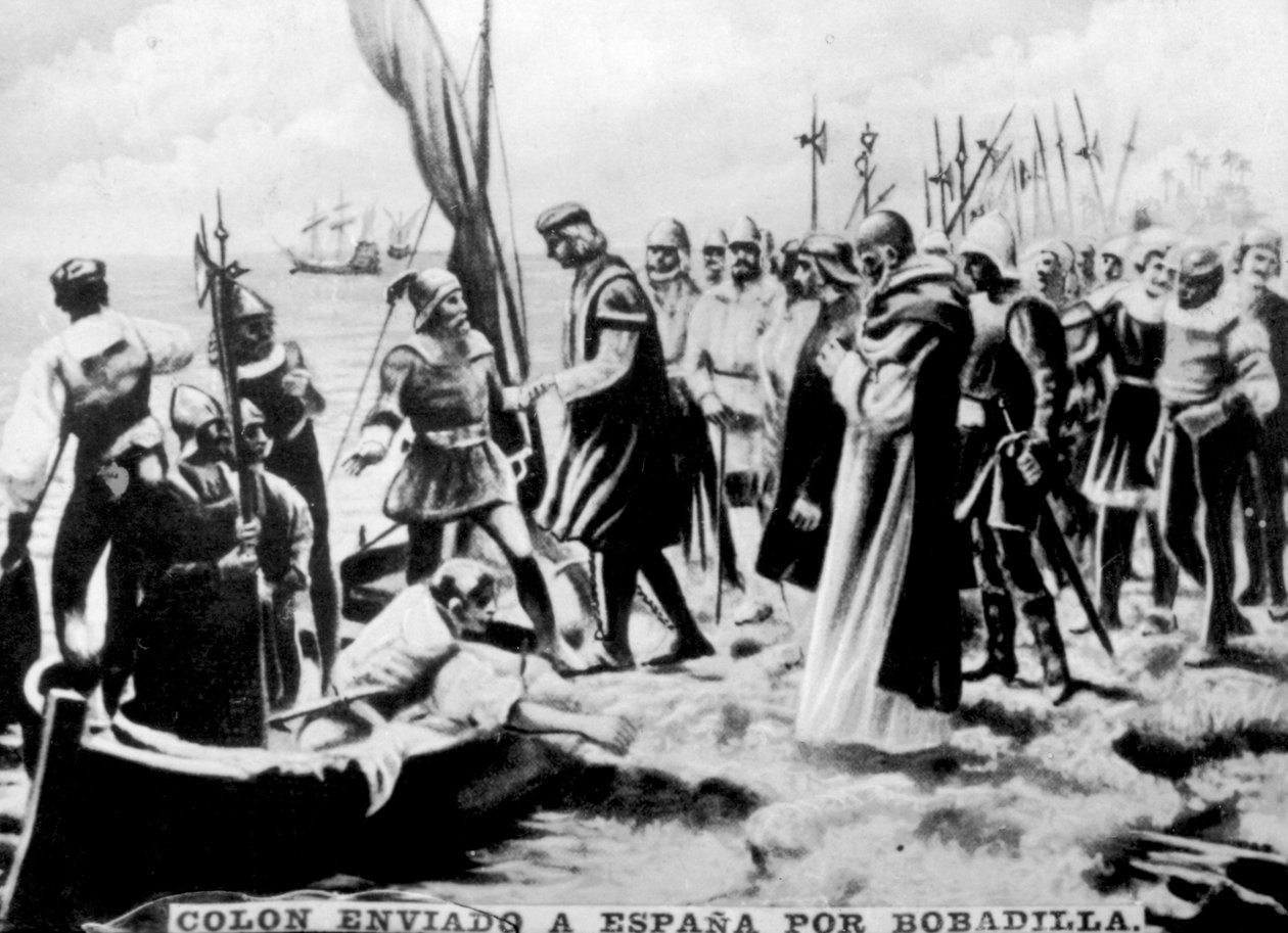 コロンバスはスペインに送られた、16世紀、1920年代 作： 不明