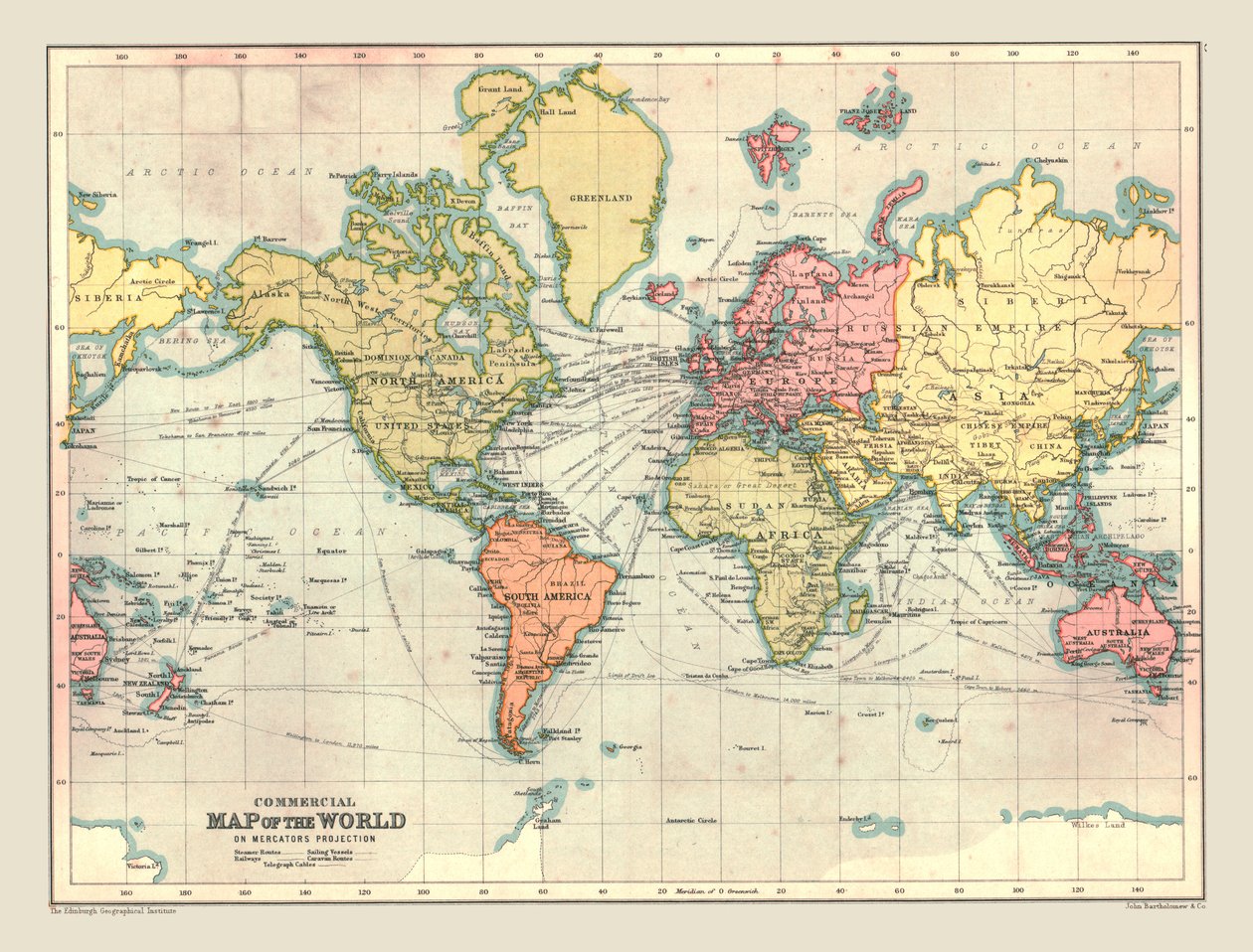 世界の商業地図、1902年。 作： 不明