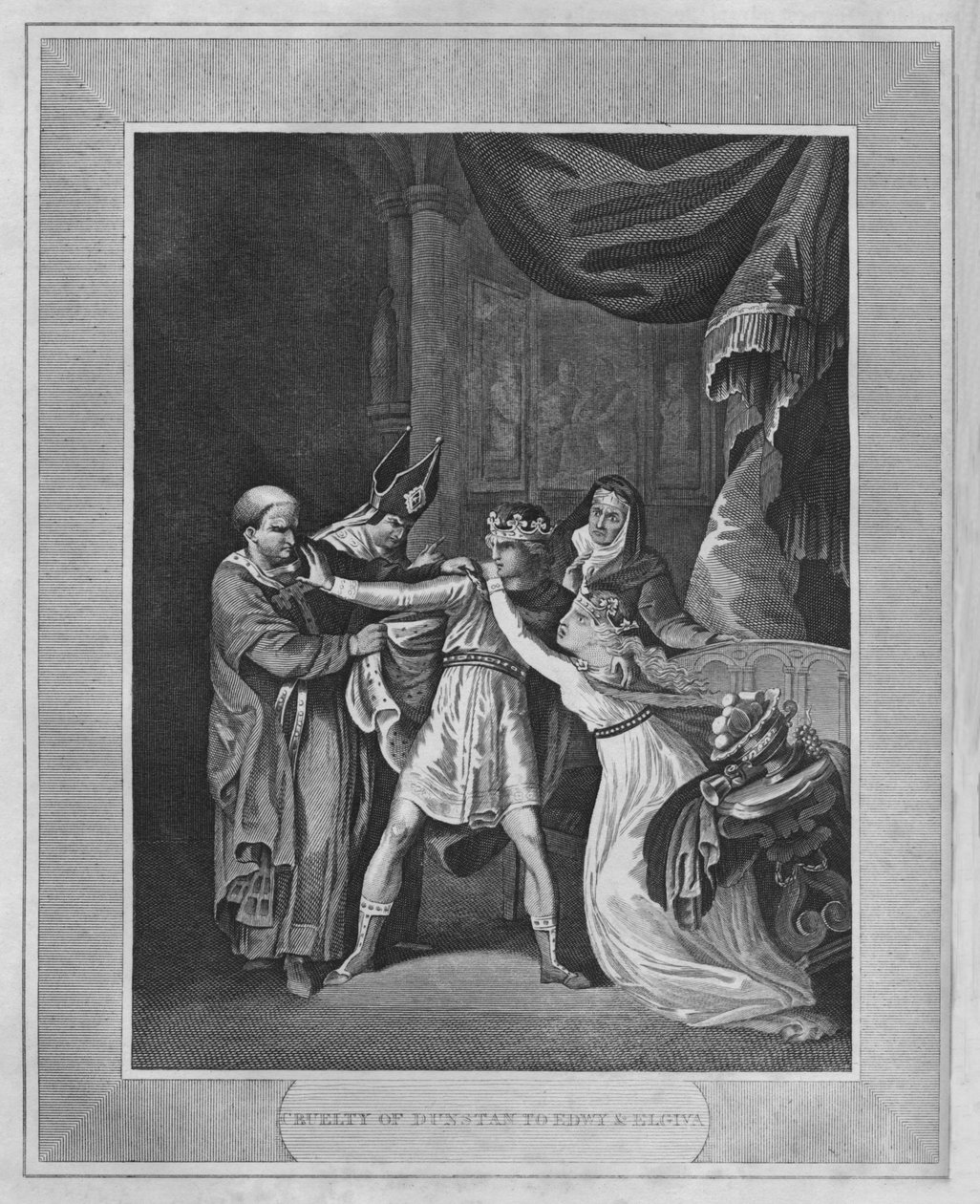 ダンスタンのエドウィ＆エルジバ虐待、1838 作： 不明