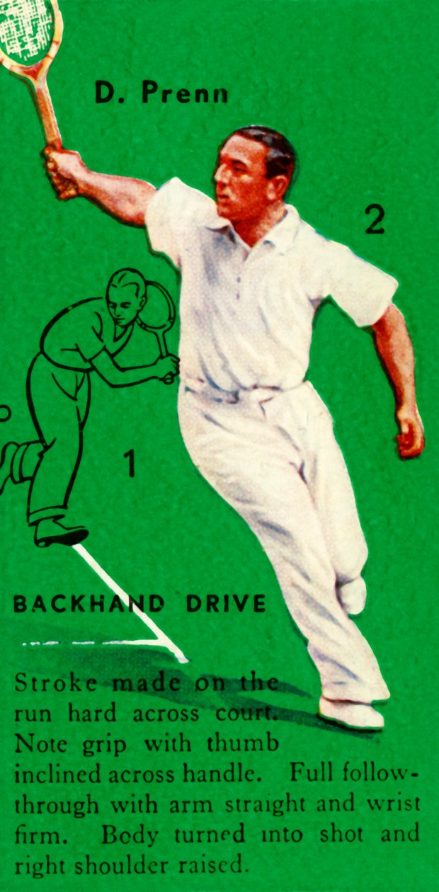 D.プレン-バックハンドドライブ、c1935。 作： 不明