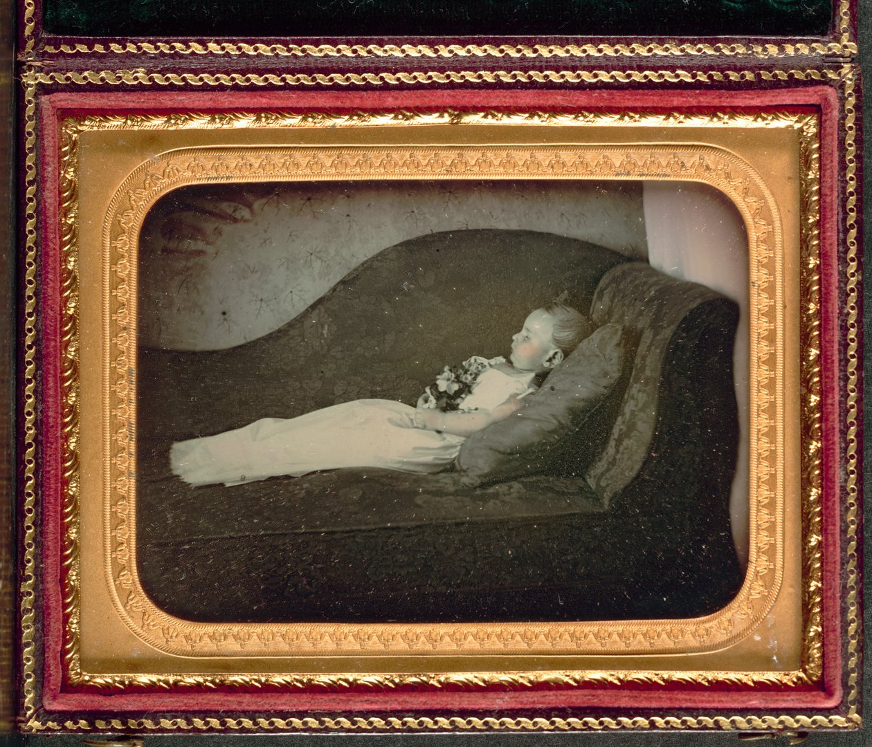 ソファーで死んだ子c。 1855。 作： 不明